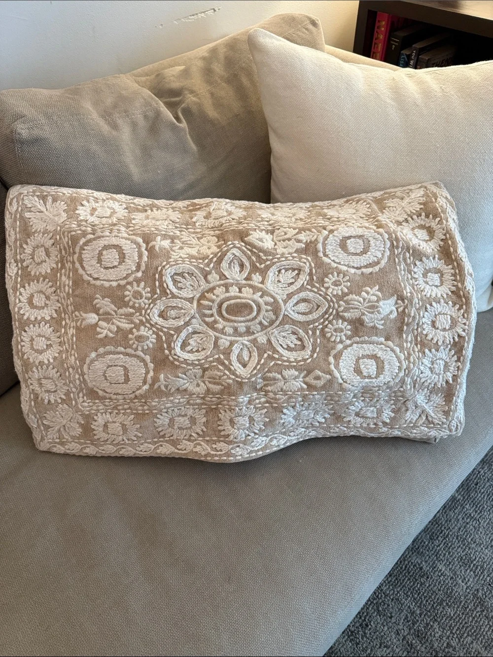 Pottery Barn - Lyla Embroidered Lumbar Pillow Cover